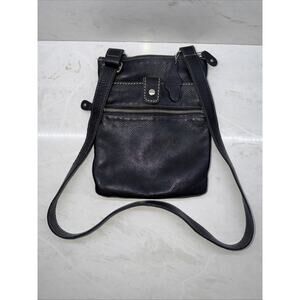 Roots Canada Chocolate Brown Leather Strap Shoulder Crossbody Purse Bag Tote EUC